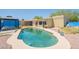 View of backyard swimming pool with surrounding hardscape at 717 W Chilton St, Chandler, AZ 85225