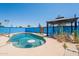 Backyard pool with gazebo and blue block fence at 717 W Chilton St, Chandler, AZ 85225