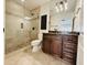 Elegant bathroom with a glass-enclosed shower, modern fixtures, and a stylish vanity at 9208 N 83Rd St, Scottsdale, AZ 85258