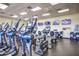 Well-equipped fitness center with treadmills, elliptical machines, and TVs for an engaging workout experience at 18522 N Mica Dr, Sun City West, AZ 85375