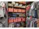 Walk-in closet with organized shelves and rods for clothing, shoes, and accessories at 21720 E Domingo Rd, Queen Creek, AZ 85142