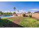 A refreshing pool with a charming backyard featuring a patio for outdoor relaxation and enjoyment at 3408 W Carol Ave, Phoenix, AZ 85051