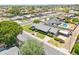Expansive aerial shot of the home, showcasing the backyard pool and surrounding neighborhood at 400 N Jay N St, Chandler, AZ 85225