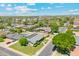 Expansive aerial view of a residential neighborhood with lush green landscaping and sparkling pools at 400 N Jay N St, Chandler, AZ 85225