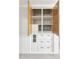 Built-in storage cabinet featuring drawers and shelves, offering ample storage options at 400 N Jay N St, Chandler, AZ 85225