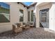 Inviting outdoor courtyard featuring ample seating and shade at 5749 E Sanford St, Mesa, AZ 85215
