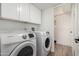 Well-organized laundry room with white cabinets and modern appliances at 7665 E Montecito Ave, Scottsdale, AZ 85251