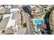 Aerial view of townhouses near community pool and bocce ball court at 1 Easy St # 15, Carefree, AZ 85377