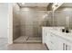 A bathroom with a tiled shower and glass surround at 1 Easy St # 4, Carefree, AZ 85377