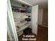 Interior view of linen closet with several shelves for storage at 1308 S Spur --, Mesa, AZ 85204