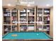 Adjustable shelving and a pool table add storage to the multi-purpose room at 1308 S Spur --, Mesa, AZ 85204