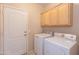 Bright laundry room with a full-size washer and dryer and ample cabinet space at 15818 N 25Th St # 124, Phoenix, AZ 85032