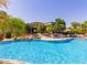 Beautiful community pool with lounge chairs and lush desert landscaping on a sunny day at 19550 N Grayhawk Dr # 2023, Scottsdale, AZ 85255