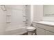Clean and bright bathroom features a tub with shower, toilet, and vanity at 25455 N 183Rd Dr, Wittmann, AZ 85361
