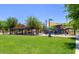 Scenic view of a playground and picnic area with shade structures in a lush park at 25995 W Sierra Pinta Dr, Buckeye, AZ 85396