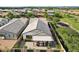 Aerial view of the property showing the home's roof, yard, and pergola at 3163 E Austin Dr, Gilbert, AZ 85296