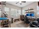 This home office features neutral tones and two computer monitors at 3163 E Austin Dr, Gilbert, AZ 85296