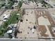 This aerial view shows the large 3.5 acre lot, bordered in red, ready for your new construction at 40458 N Prince Ave, San Tan Valley, AZ 85140