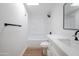 Bathroom with updated fixtures, shower, and modern vanity at 16008 N 69Th Ln, Peoria, AZ 85382