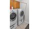 Convenient laundry room with front loading washer and dryer with built-in cabinets at 2363 Leisure World --, Mesa, AZ 85206