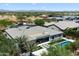 Expansive aerial view of the house showcasing the private pool, and beautifully landscaped backyard at 2821 E Cashman Dr, Phoenix, AZ 85050