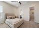 Comfortable bedroom with a plush bed, soft lighting, and access to an ensuite bathroom at 2821 E Cashman Dr, Phoenix, AZ 85050