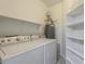 Well-lit laundry room with shelving, washer, and dryer at 5302 E Van Buren St # 3040, Phoenix, AZ 85008