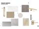 A bedroom detail board with swatches of different materials and finishes for the interior at 5636 E Caballo Dr, Paradise Valley, AZ 85253