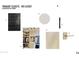 A ' ' primary closet detail board with lighting and finish samples at 5636 E Caballo Dr, Paradise Valley, AZ 85253