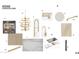 Interior detail board shows luxury kitchen design elements like marble countertops and a modern chandelier at 5636 E Caballo Dr, Paradise Valley, AZ 85253