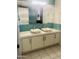 Bathroom featuring a double vanity with square ceramic vessel sinks and modern fixtures at 6803 E Main St # 4415, Scottsdale, AZ 85251