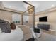 Stylish main bedroom featuring a luxurious bed, contemporary decor, and ample natural light at 7130 E Navarro Way, Scottsdale, AZ 85266