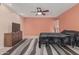 Comfortable bedroom with neutral colored walls and carpet flooring at 9606 W Long Hills Dr, Sun City, AZ 85351