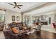 Spacious living room showcases a large sectional sofa and seamless transition to the kitchen, creating an open and inviting space at 9936 E Winter Sun Dr, Scottsdale, AZ 85262