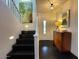 Inviting entryway showcasing staircase, decorative lighting, and stylish decor with access to living spaces at 18507 N 94Th St, Scottsdale, AZ 85255