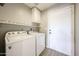 Laundry room with washer, dryer, storage cabinet, and access to the exterior at 20802 N 7Th Pl, Phoenix, AZ 85024