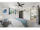 Cozy bedroom with plush carpets, a ceiling fan, and a neutral color palette at 2321 N 30Th St, Phoenix, AZ 85008