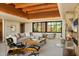 Comfortable living room with a stone fireplace, modern furniture, and natural light, perfect for relaxation at 3120 Arroyo Hondo --, Carefree, AZ 85377