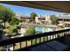 Enjoy community pool views from your private balcony, perfect for outdoor dining at 5998 N 78Th St # 222, Scottsdale, AZ 85250