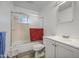 Cozy bathroom features a shower-tub combination, vanity, mirror and good lighting at 4727 N 50Th Dr, Phoenix, AZ 85031