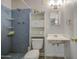 Cozy bathroom featuring a standing shower, toilet, and vanity with a mirror and cabinet for optimal storage at 4727 N 50Th Dr, Phoenix, AZ 85031