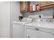 This laundry room features a Maytag washer and dryer set and upper storage at 8107 E Butte St, Mesa, AZ 85207