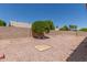 Gravel backyard featuring a mature tree and framed gravel accents, creating a low-maintenance outdoor space at 9802 W Rockwood Dr, Peoria, AZ 85382