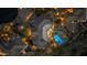 Night aerial view of custom home with pool and landscaped yard at 11986 N 134Th Pl, Scottsdale, AZ 85259