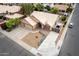 Aerial view of the house showcasing the roof, driveway, and desert landscaping at 1523 E Tulsa St, Chandler, AZ 85225