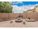 Private backyard featuring a charming fire pit area, perfect for outdoor gatherings at 2308 S Bernard --, Mesa, AZ 85209