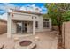 The backyard has a built-in firepit and mature trees at 2308 S Bernard --, Mesa, AZ 85209