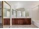 Bathroom featuring double sink vanity with a large mirror and tile flooring at 2308 S Bernard --, Mesa, AZ 85209