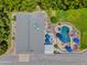 Aerial shot of backyard oasis with pool, spa, and multiple seating areas at 25829 S Mandarin Dr, Queen Creek, AZ 85142