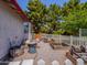 The backyard features a fenced garden area and mature landscaping at 25829 S Mandarin Dr, Queen Creek, AZ 85142